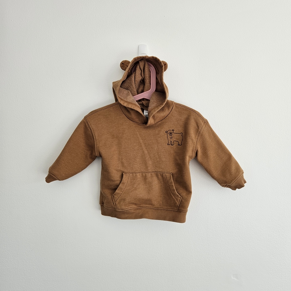 Carters Kids Brown Bear Hoodie Size 18months